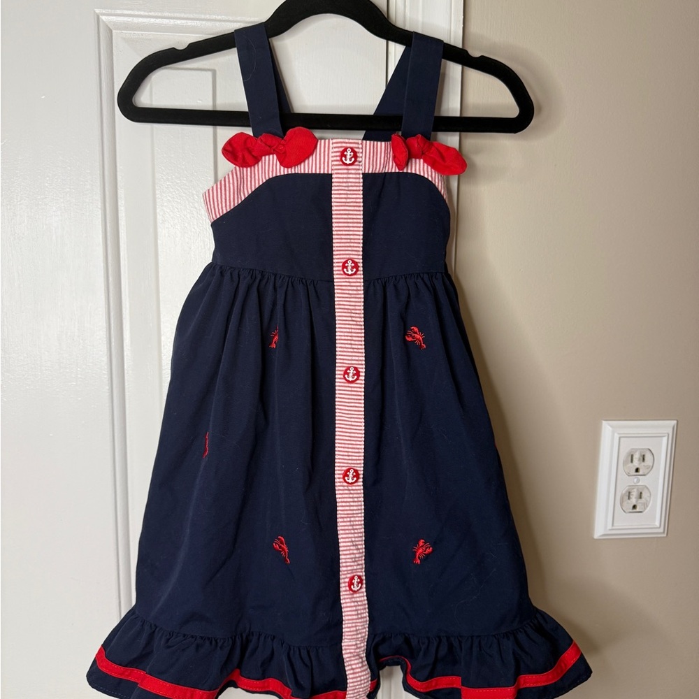 Good Lad Navy Dress with Red and White Accents